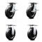 Service Caster 8 Inch Phenolic Caster Set with Roller Bearing 2 Brakes and 2 Rigid SCC SCC-35S820-PHR-SLB-2-R-2 - alternate 1